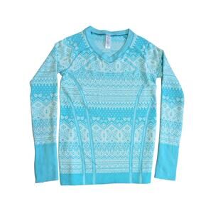 lululemon athletica Kids Long Sleeve Tee - Blue and White